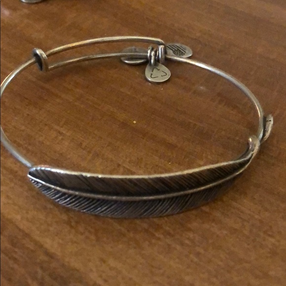 Alex + Ani stack of 4 bangles - Arrow, feather, OM - Picture 6 of 7